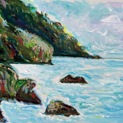 Aqua Light Along the Pacific Cliffs