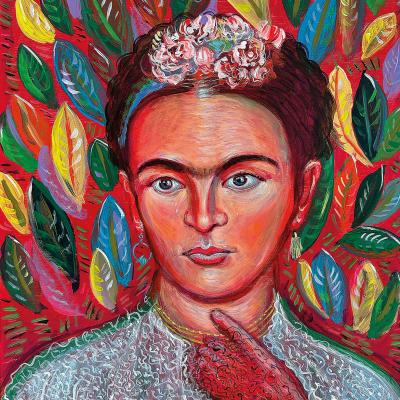Frida Kahlo in Red: Un Lienzo de Vida y Legado